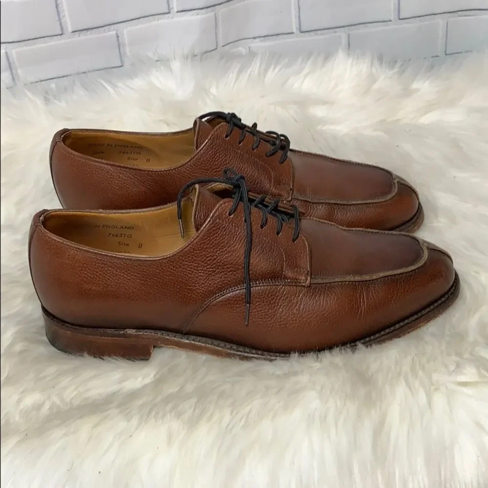 Sanders Tan Leather Lace Up Oxfords Size 8‎